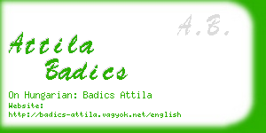 attila badics business card